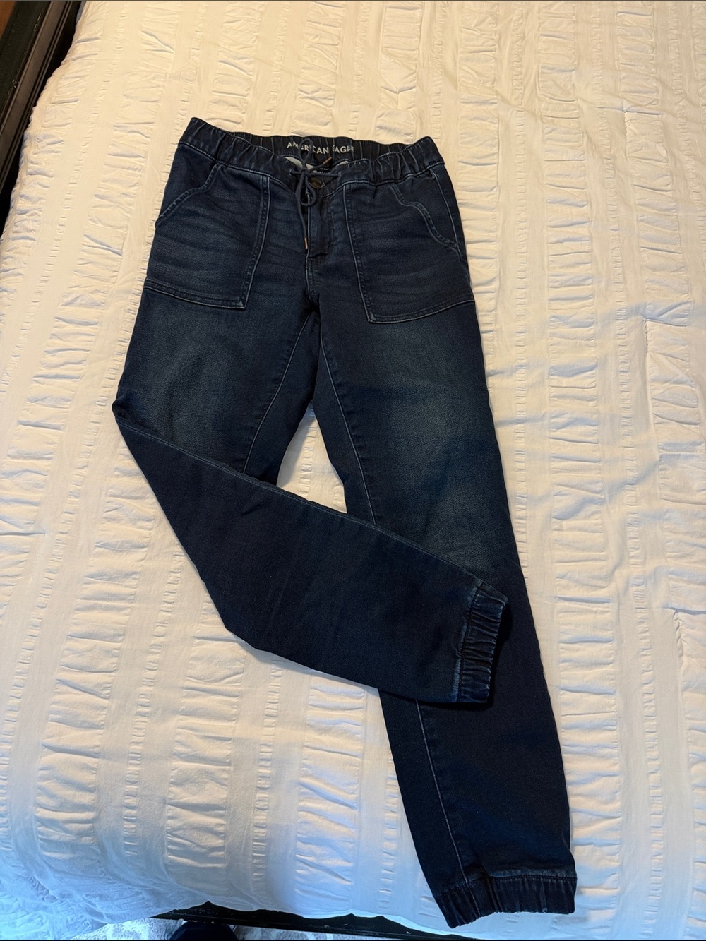 American Eagle Outfitters Women’s Dark Blue Jeggings with Drawstring Waist